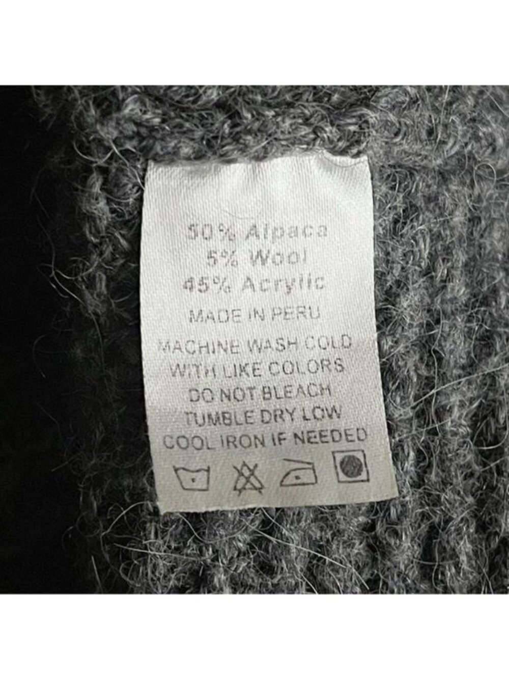 ALI GOLDEN MERINO AND ALPACA MOCK TURTLENECK GREY SWEATER SMALL - Picture 5 of 6